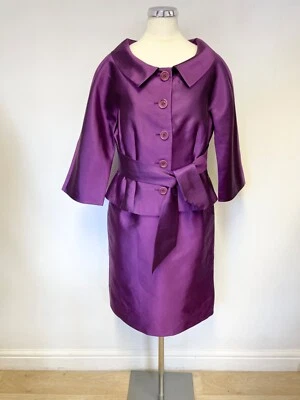 TRAJE LÁPIZ Y CHAQUETA LK BENNETT PÚRPURA MEZCLA SEDA Y LANA TALLA 12 Foto 1 de 4