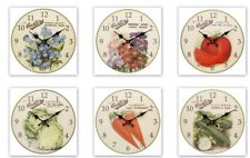 Garden Museum Wall Clock Tomato Cucumber Carrot Forget Me Not etc