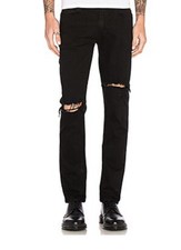 Agolde Mens 28 Blade Skinny Jeans Black Destruct Stretch Distressed Mid Rise