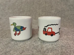 Vintage WADE England Whirlow Hall Farm Trust Egg Cups Set of 2 Tractor Bunny - Picture 1 of 6