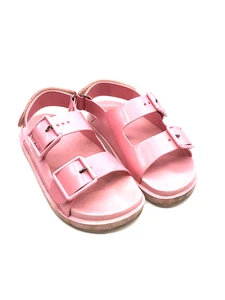 Gucci Rosa Gummi Mini Doppel G Logo Damen Sandale Größe 7 Strand Riemchen Barbie - Bild 1 von 10