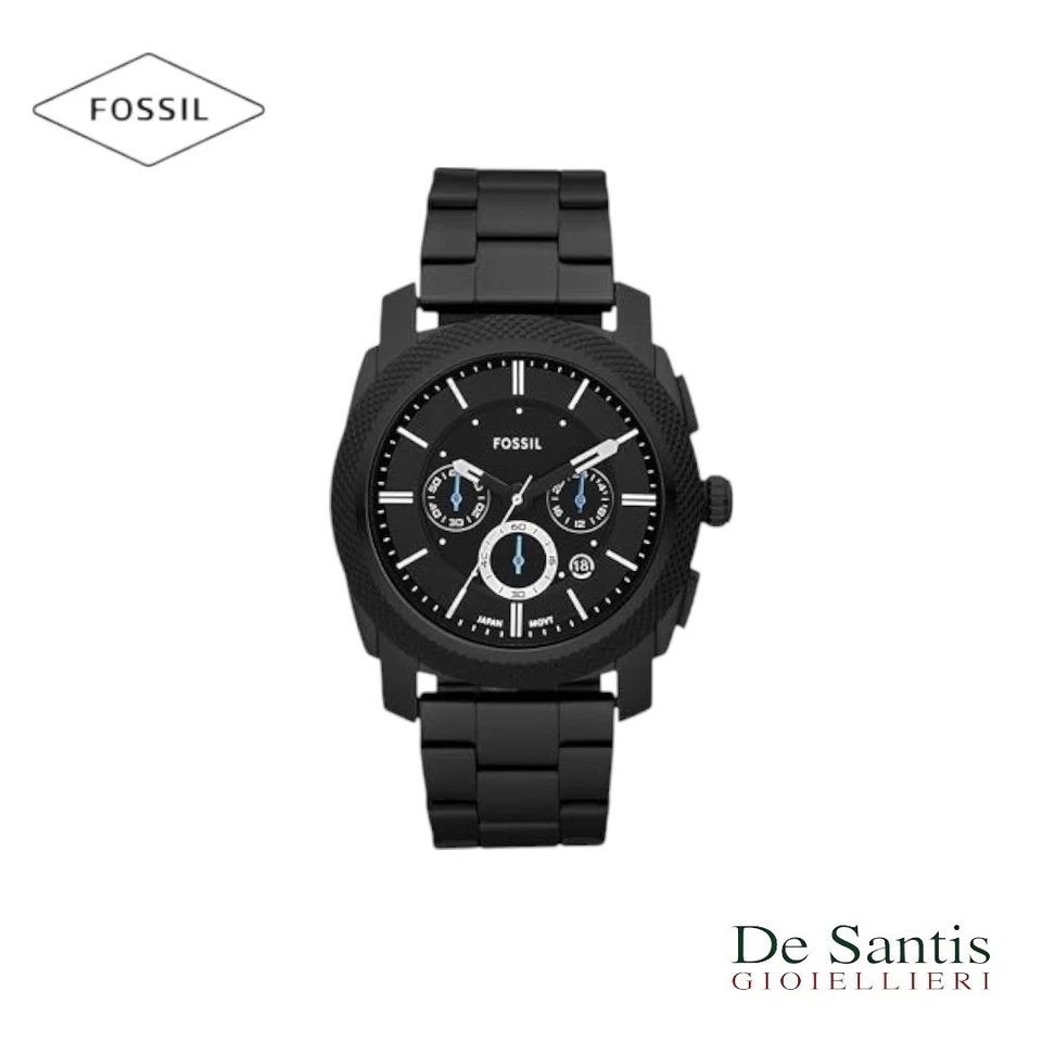 Orologio Fossil Machine Cronografo FS4552 Uomo Acciaio Total Black 45mm - Immagine 1 di 1