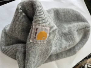 Carhartt Hat Adult One Size Gray Knitted Beanie Ski Cap Used - Picture 1 of 4