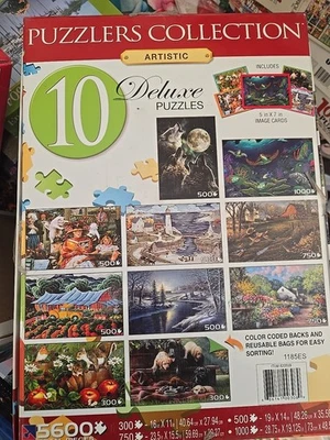 10 New,  Deluxe Puzzles - 5600 Pieces Puzzlers Collection Artistic - Image 1 of 4