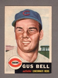 1953 Topps Baseball # 118 Gus Bell of the Cincinnati Reds VG slight crease - Picture 1 of 2