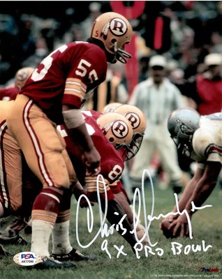 Chris Hanburger signed inscribed 8x10 photo NFL Washington Redskins PSA COA - Image 1 of 2