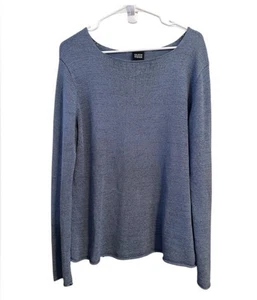 Eileen Fisher Pullover blau Rundhalsausschnitt Seidenmischung GR.L - Bild 1 von 4