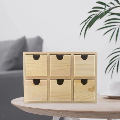 Piccolo Contenitore Portaoggetti In Legno Per Scrivania, Per Camera Da - Immagine 1 di 4