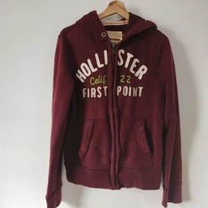Y2K Vintage Mens Hollister Full Zip Hoodie Sweatshirt Medium - Picture 1 of 6