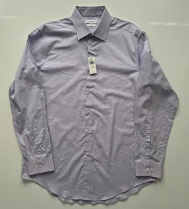 Calvin Klein langärmliges geknöpftes Herrenhemd Große 16-16,5 34/35 lila - Bild 1 von 18