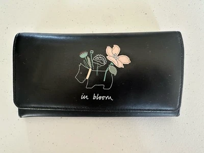 CARTERA PLEGABLE RADLEY LONDON IN BLOOM Azul Marino CUERO Scottie Terrier Perro BI Foto 1 de 4