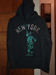 Pink Victoria’s Secret New York Freiheitsstatue Pailletten durchgehender Reißverschluss Large Hoodie - Bild 1 von 5
