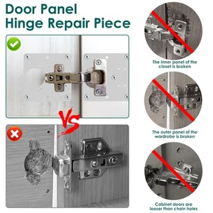 22Pcs Cabinet Hinge Repair Plate with Screw Stainless Steel Hinge Fixing paznq - Picture 1 of 12
