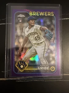Abner Uribe Purple Refractor /250 2024 Topps Chrome RC SP Brewers - Bild 1 von 3