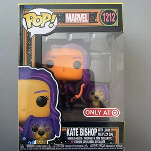 Neu im Karton Funko Pop! Marvel Schwarzlicht 1212 Kate Bishop mit Lucky the Pizza Dog - Bild 1 von 5