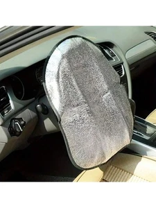 Car Steering Wheel Sunshade Cover Silver PEVA PE UV Protection Sun Shade Protect - Picture 1 of 8