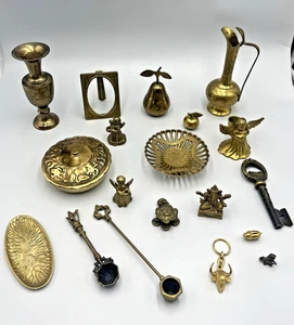 Messing Sammlung , Engel , Figuren , Deckeldose , Bilderrahmen , Ca. 2720 g - Picture 1 of 19