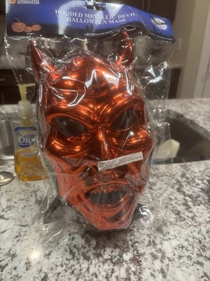 (4) Adult Red Metallic Devil Masks, New In Original Packaging  - Image 1 of 3