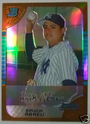 2005 Bowman Chrome ERICK ABREU Gold Refractor RC Rare SP #/50 - Image 1 of 2