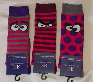 RIESE 3x Mädchen Kniestrümpfe 23-38  Socken Strümpfe Mädchenstrümpfe AUGEN - Bild 1 von 1