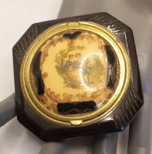 C. 1935 Emaille und schwarzer Bakelit/Catalin kompakt komplett - Bild 1 von 5