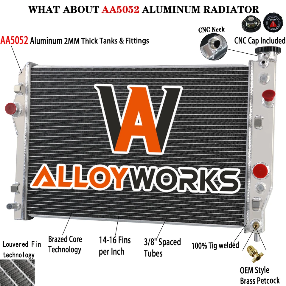 Radiador de aluminio de 4 filas para Chevy Camaro Pontiac Firebird V8 1993-02 1998 1999 Foto 1 de 4