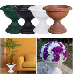 Grecian Pots Urn Planter Plant Flower Pot 42cm Round Plastic Base Home Garden - Picture 1 of 13
