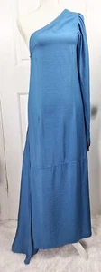 Alionas London Blue One Shoulder Maxi Dress Size Small - Picture 1 of 11