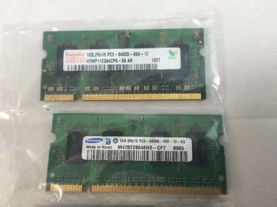 2x 1GB PC2-6400s PC6400 DDR2 800Mhz 2Rx16 So-Dimm 200pin Laptop Memory 2GB Total - Image 1 of 4