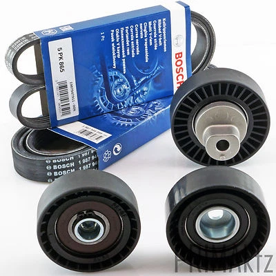 2x BOSCH  Keilrippenriemen Satz + Spannrolle Umlenkrolle für BMW 3er E46 5er E39 - Bild 1 von 2