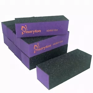Maryton Nail Buffer Sanding Block Polisher Buffing File 60/100 Grit for Acrylic - Picture 1 of 6