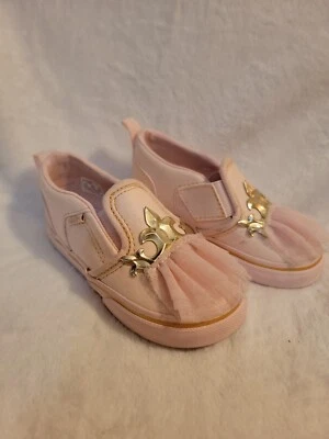 Vans Asher V Shoes Toddler Girl 5 Pink Crown Tulle Princess Slip-On - Image 1 of 4