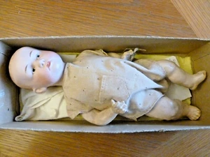 Antique German Bisque Head, Composition Body, 11" Pouting Boy, Heubach 7602 - Picture 1 of 10