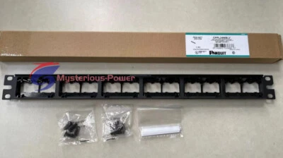 New Panduit Mini Com CPPL24WBLY Modular Patch Panel w/ Faceplates Fits Cat 6, 5E - Image 1 of 3