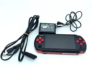 SONY PSP-3000 Console Black and Red New Battery & Charger & Memory Stick Tested - Picture 1 of 16