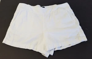 Gap Ladies Shorts Sz L White Linen Blend Elastic Waistband Rear Pockets 3286 - Picture 1 of 7
