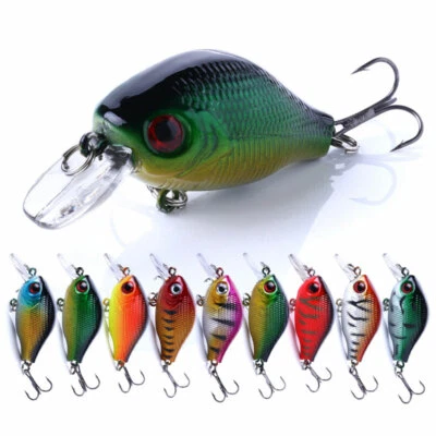 9x Minnow Crankbait Fischköder Angeln Köder Haken Barsch Wobbler 5,5cm/8g Lures - Bild 1 von 4