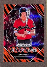 2020 Panini Prizm Draft Picks #PDP179 Zac Veen Fireworks Tiger Stripe Prizm /99