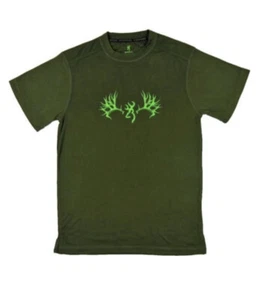 NWT Browning Mens Performance Tech Tee Buckmark T-shirt Moss Green Sz L Large - Picture 1 of 3