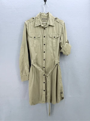 Lucky Brand Womens Army Green Utility Button Front Midi Shirt Dress Size M - Image 1 of 4