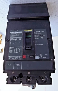 SQUARE D HJA36060 60A 600V 3-POLE CIRCUIT BREAKER - Picture 1 of 8