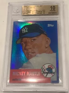 Topps Mickey Mantle 2008 reimpresión refractor azul #MMR53 New York Yankees PSA 10 - Imagen 1 de 2
