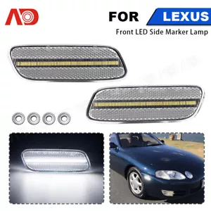 Front Bumper LED Side Marker Turn Signal Light  For 92-00 Lexus SC300 SC400 Hot - Picture 1 of 14