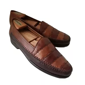Mezlan Ingledew's Spain Calfskin Penny Loafers Slip On Brown 10 Handmade Boho - Picture 1 of 12