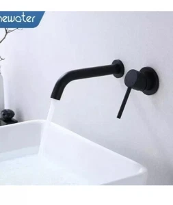 Grifo de lavabo oculto fregadero moderno montaje en pared nuevo, mango individual - Imagen 1 de 4