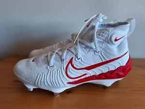 Nike Alpha Huarache NXT Metal Baseball Cleats White/Red DJ6517-104 Mens Sz 9.5 - Picture 1 of 7