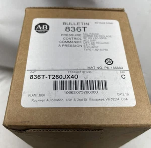 NEW ALLEN BRADLEY 836T-T260JX40 836T PRESSURE CONTROL SWITCH VACUUM 185680 - Picture 1 of 12