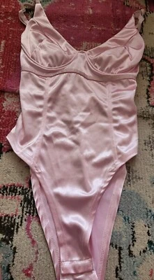 Womens S pinup sexy bodysuit balletcore ballerina light pink costume sexy - Image 1 of 4