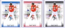 (3) ROBBY MARTIN 2017 LEAF PERFECT GAME "RED/BLUE/BLACK" PARALLEL ROOKIE LOT!
