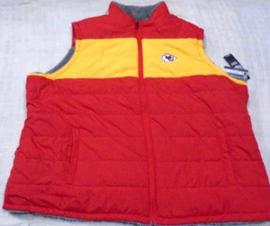 Ropa de equipo de la NFL Kansas City Chiefs chaleco acolchado reversible fútbol americano para mujer 5XL - Imagen 1 de 4